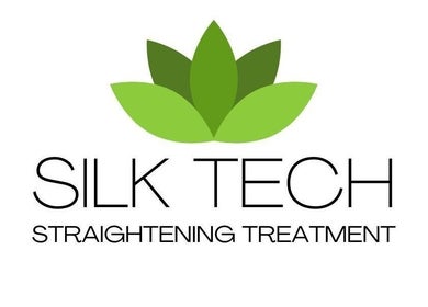 Silk Tech Hair logo with green leaf design in NORTH MIAMI, Florida, US.