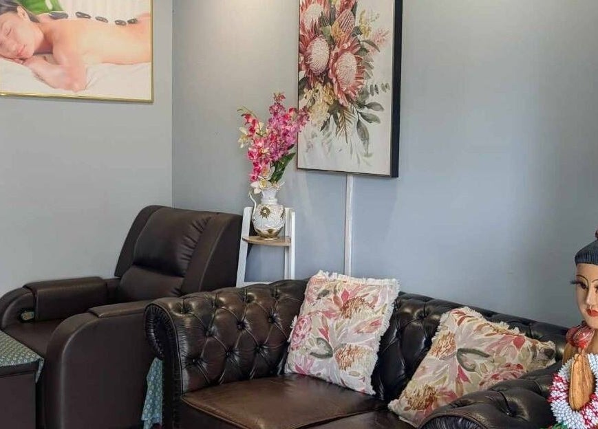 Relaxing lobby of Nelson bay Thai massage in Nelson Bay, New South Wales, AU with elegant decor.