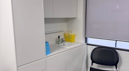 Treatment room sink area at Evaluate Physiotherapy, Liverpool, New South Wales, AU.