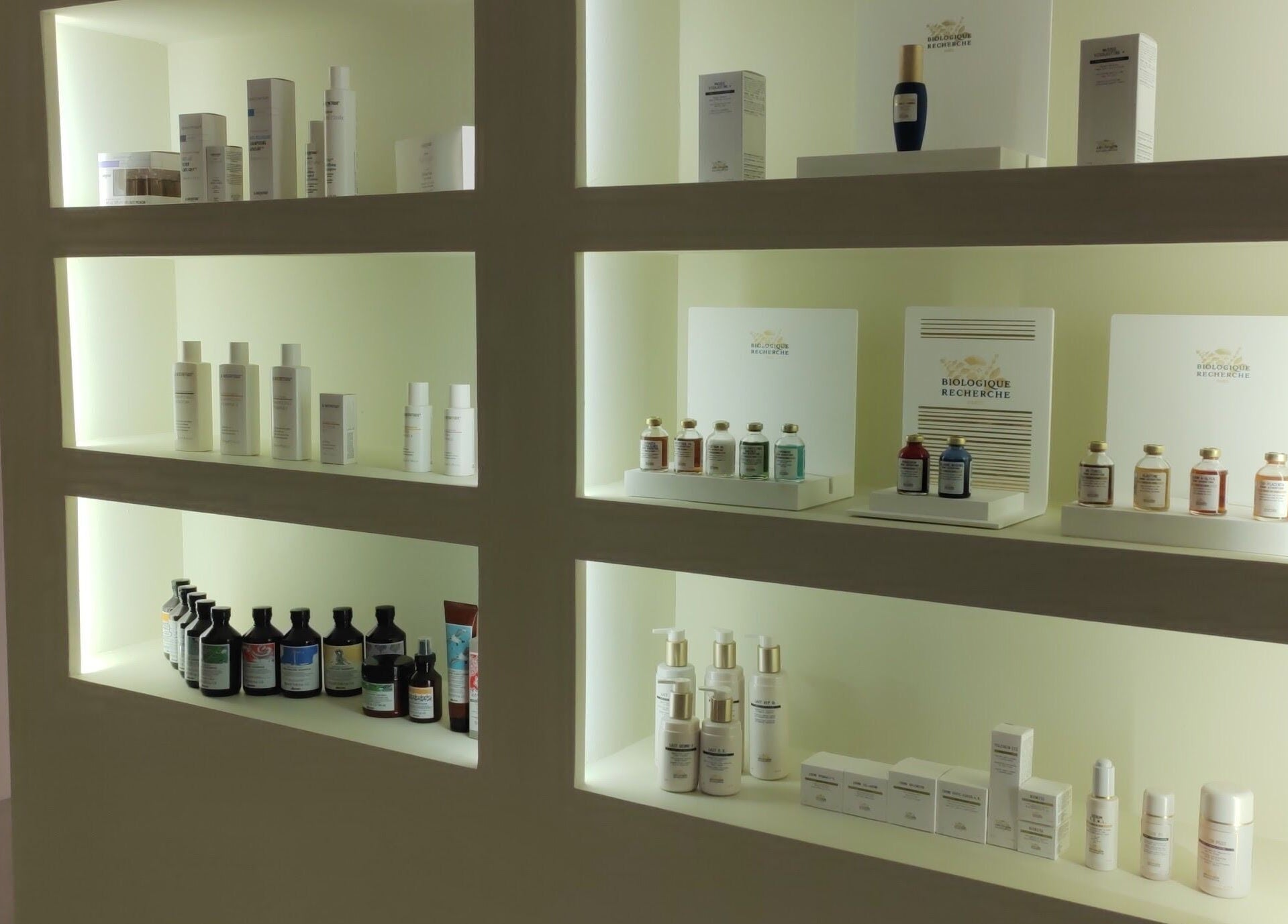 Elegant skincare display at Bond Aesthetic, Petaling Jaya, Selangor, MY. Featuring luxury wellness products.