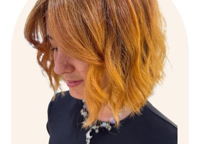 A stylish copper bob hairstyle at Tash Does My Hair, Forster, New South Wales, AU.