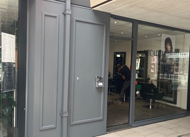 Front view of Charlotte Miller Hair Design in Marlow, England, GB showcasing its stylish entrance and interior.