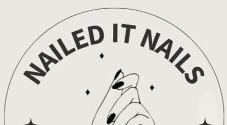 NAILED IT NAILS logo featuring a stylized hand with black nails, located in Markham, Ontario, CA.
