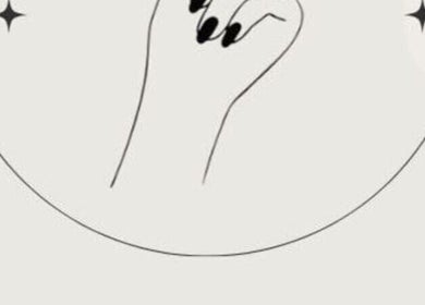 Elegant nail art illustration for NAILED IT NAILS in Markham, Ontario, CA, showcasing sleek black nails.