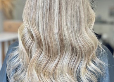 Blonde waves styled at Hair By Chloe, Barnstaple, England, GB showcasing professional salon results.