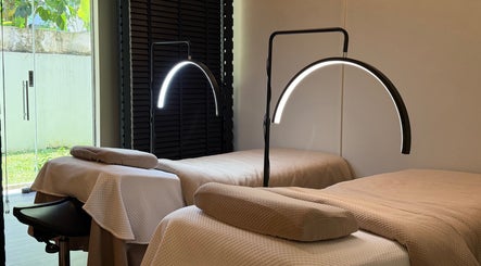Relaxing lash treatment room at The Lash Crew, Marine Parade, SG with two beds and soft lighting.