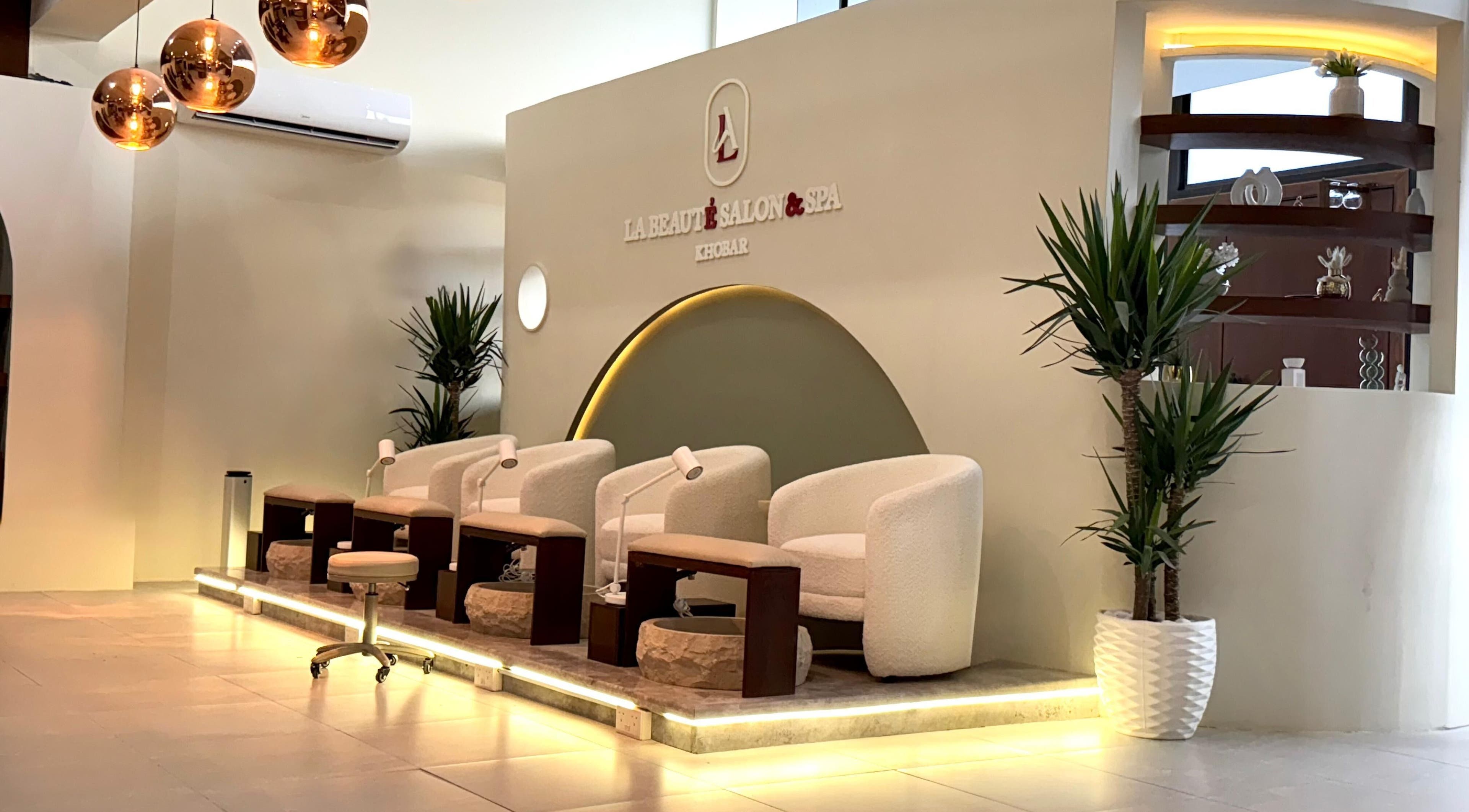 Elegant seating area at La Beaute Salon and Spa, Al Khobar, Eastern Province, SA.