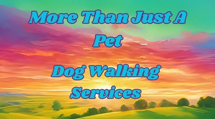 More Than Just A Pet, Seattle, Washington, US, offers vibrant dog walking services against a sunrise background.
