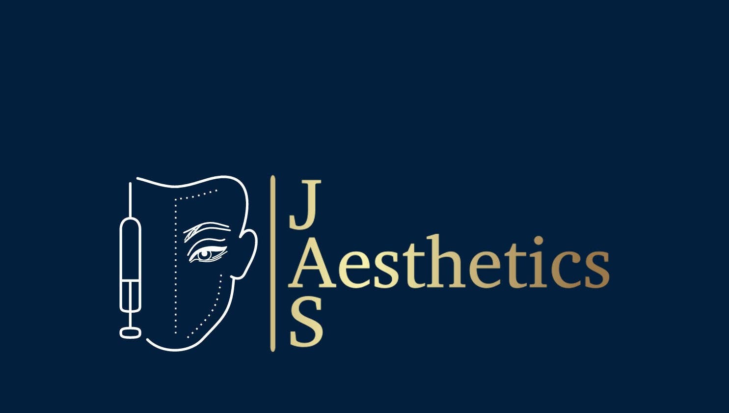 JAS Aesthetics logo featuring a face and syringe design in Coventry, England, GB.