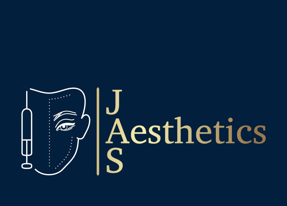 JAS Aesthetics logo featuring a face and syringe design in Coventry, England, GB.