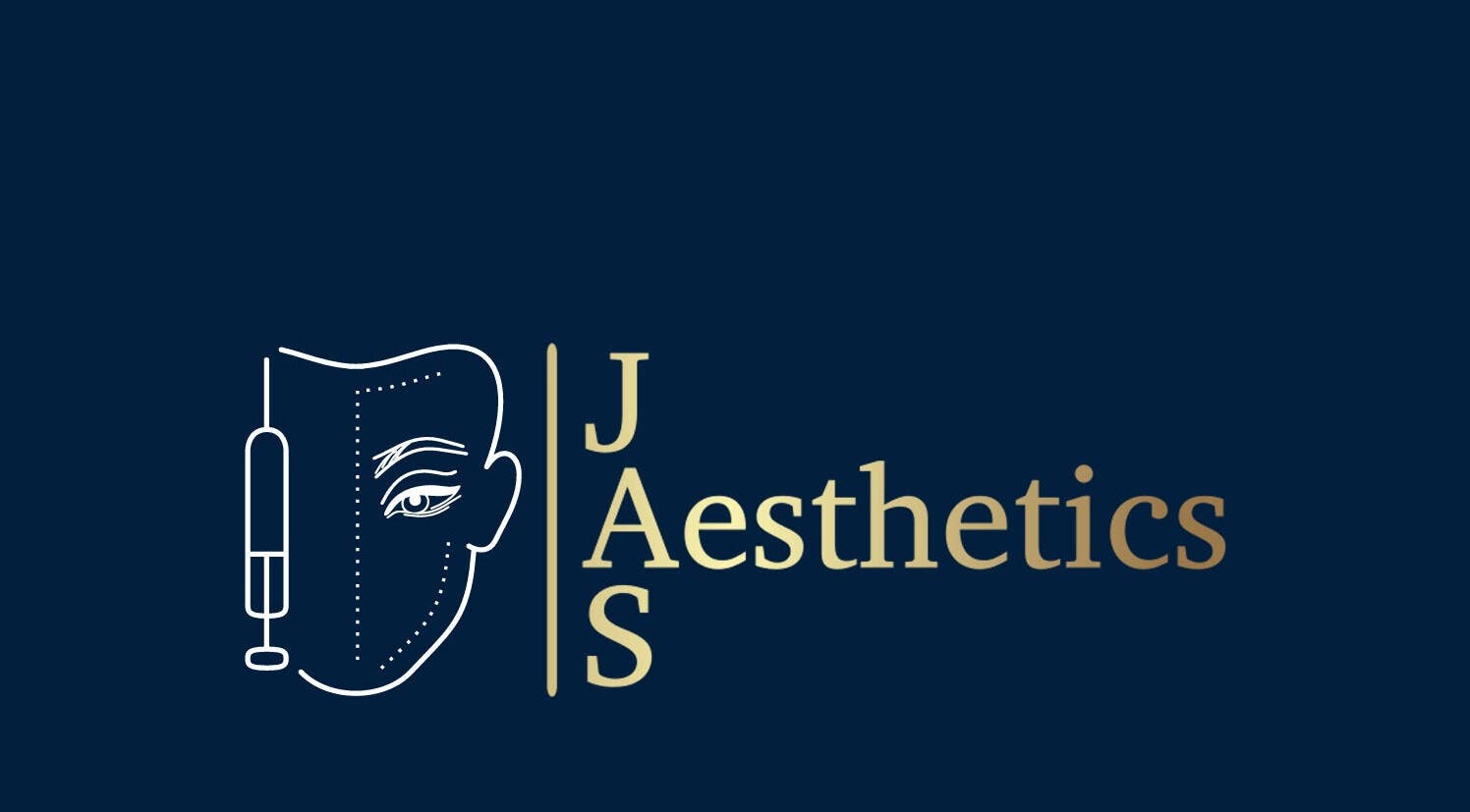 JAS Aesthetics logo featuring a face and syringe design in Coventry, England, GB.