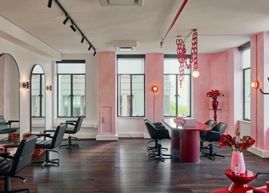 Chic salon interior at Ginger Rose in Melbourne, Victoria, AU with stylish seating and decor.