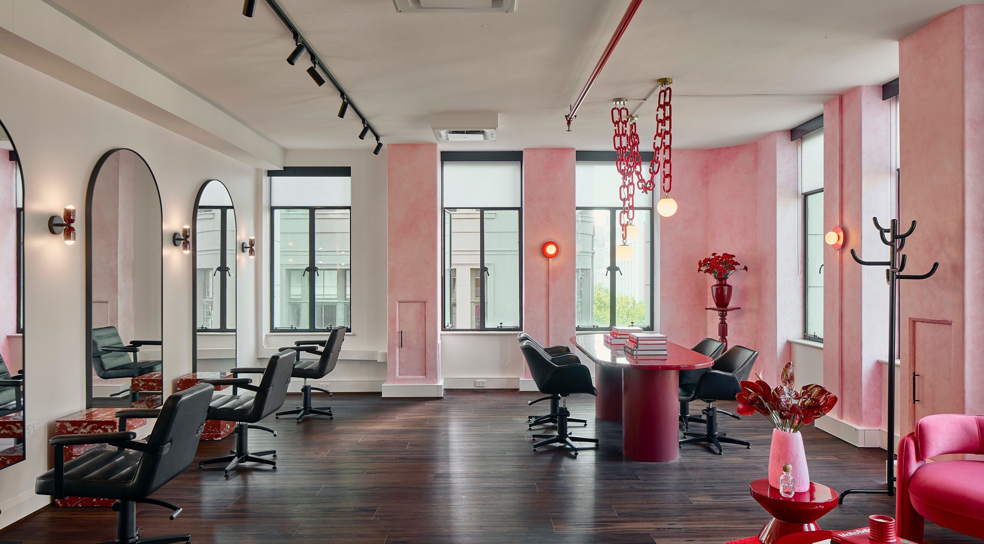 Chic salon interior at Ginger Rose in Melbourne, Victoria, AU with stylish seating and decor.