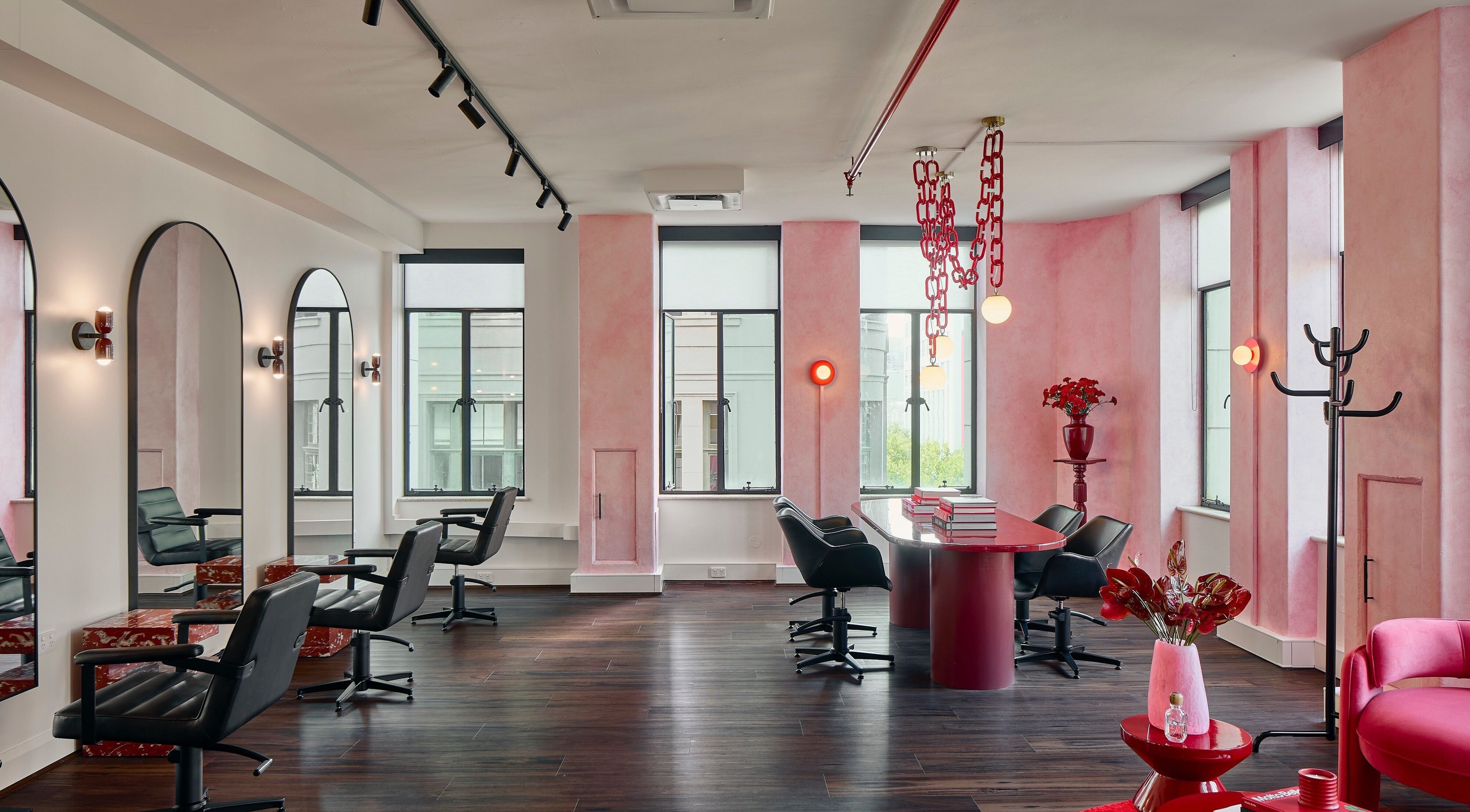 Chic salon interior at Ginger Rose in Melbourne, Victoria, AU with stylish seating and decor.