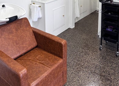 Elegant wash station at Renz Hair Studio, Melbourne, Victoria, AU offering comfort and style.