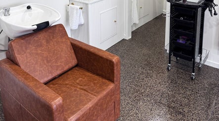 Elegant wash station at Renz Hair Studio, Melbourne, Victoria, AU offering comfort and style.