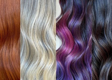 Colorful hair shades at Hidden Gem Hair by Marie-Eve Faucher, Toronto, Ontario, CA. Showcasing vivid styles.