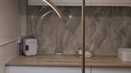 Modern countertop with sleek decor at Lume Lash Beauty, Nuneaton, England, GB.