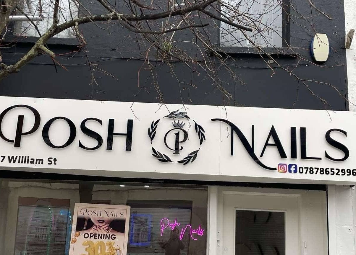 Front view of Posh Nails Lurgan, located at 7 William St, Lurgan, Northern Ireland, GB.