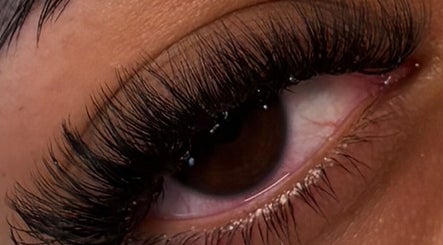 Close-up of elegant eyelash extensions at By Georgia Rose, Stoke-on-Trent, England, GB.