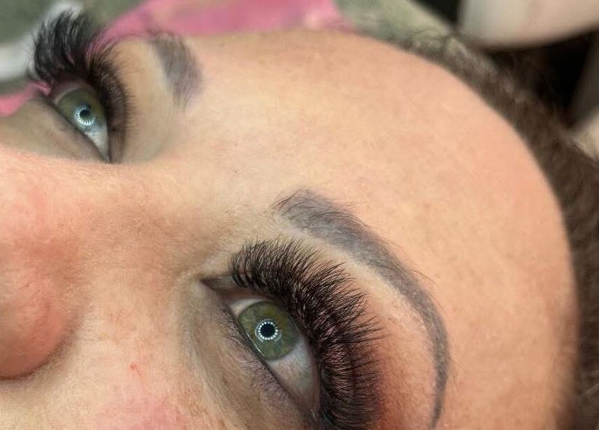 Close-up of elegant eyelash extensions at Glamour Aesthetix, Boksburg, Gauteng, ZA.