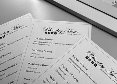 Blowdry menu offerings at livshairandtanning, Kidlington, England, GB, showcasing styling services.