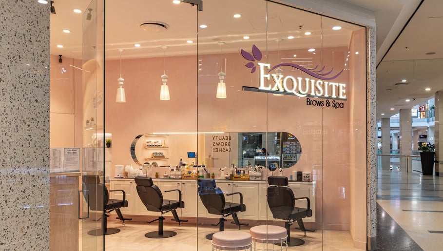 Interior view of Exquisite Brows Eastgardens salon in Eastgardens, New South Wales, AU with stylish decor.