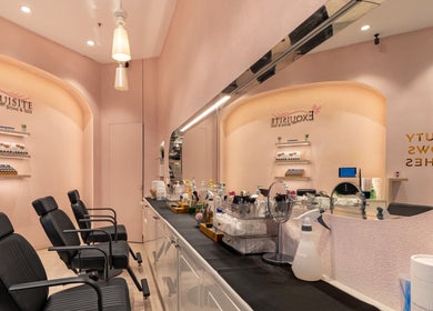 Interior view of Exquisite Brows Eastgardens, Eastgardens, New South Wales, AU, showcasing stylish beauty chairs.