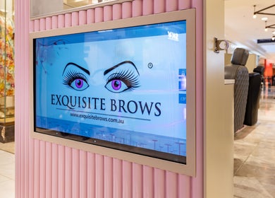 Digital display at Exquisite Brows Hurstville in Hurstville, New South Wales, AU showcasing eyebrow services.