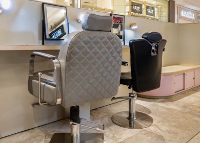 Chic salon chairs at Exquisite Brows Hurstville, Hurstville, New South Wales, AU.