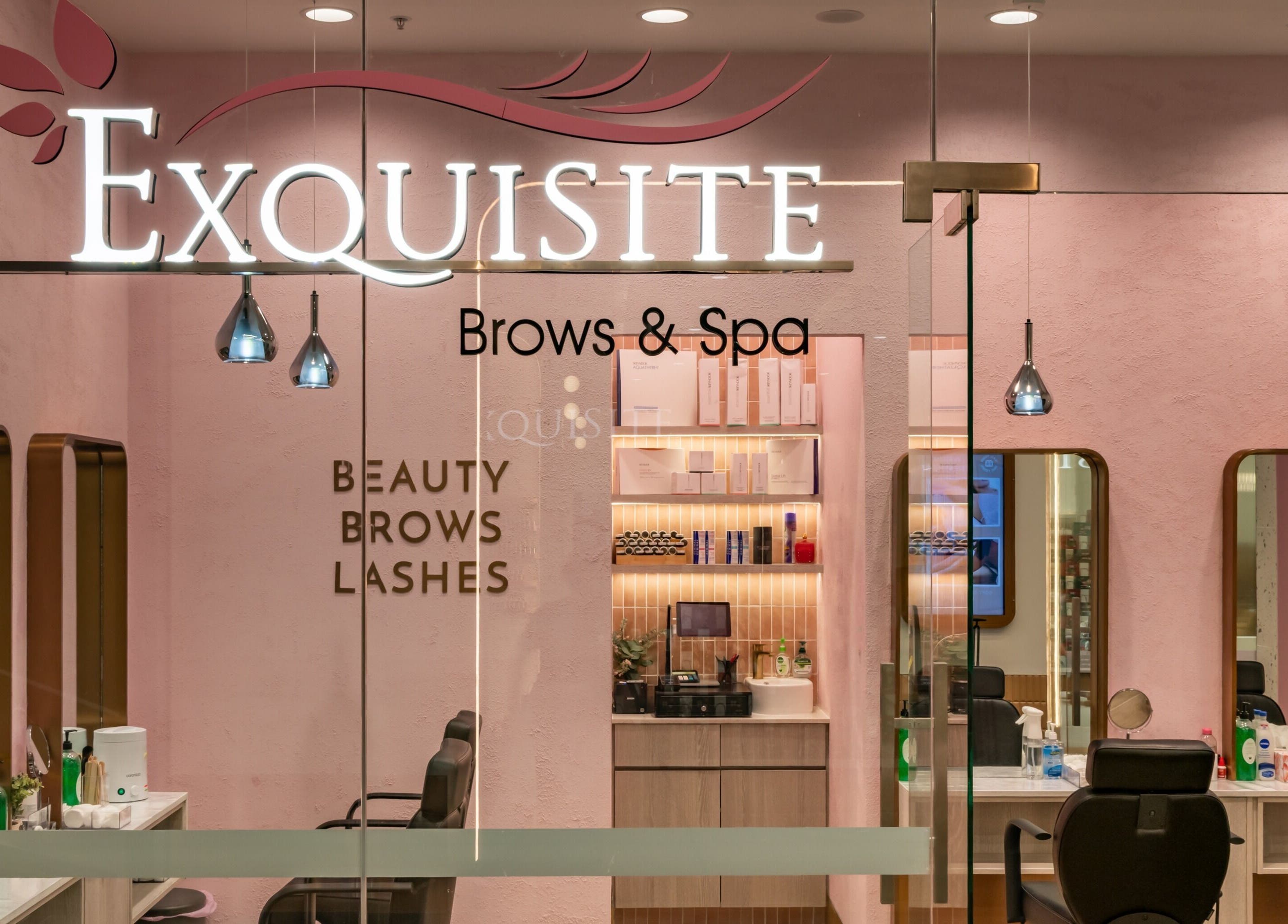 Exquisite Brows And Spa Glebe interior view with elegant decor in Glebe, New South Wales, AU.