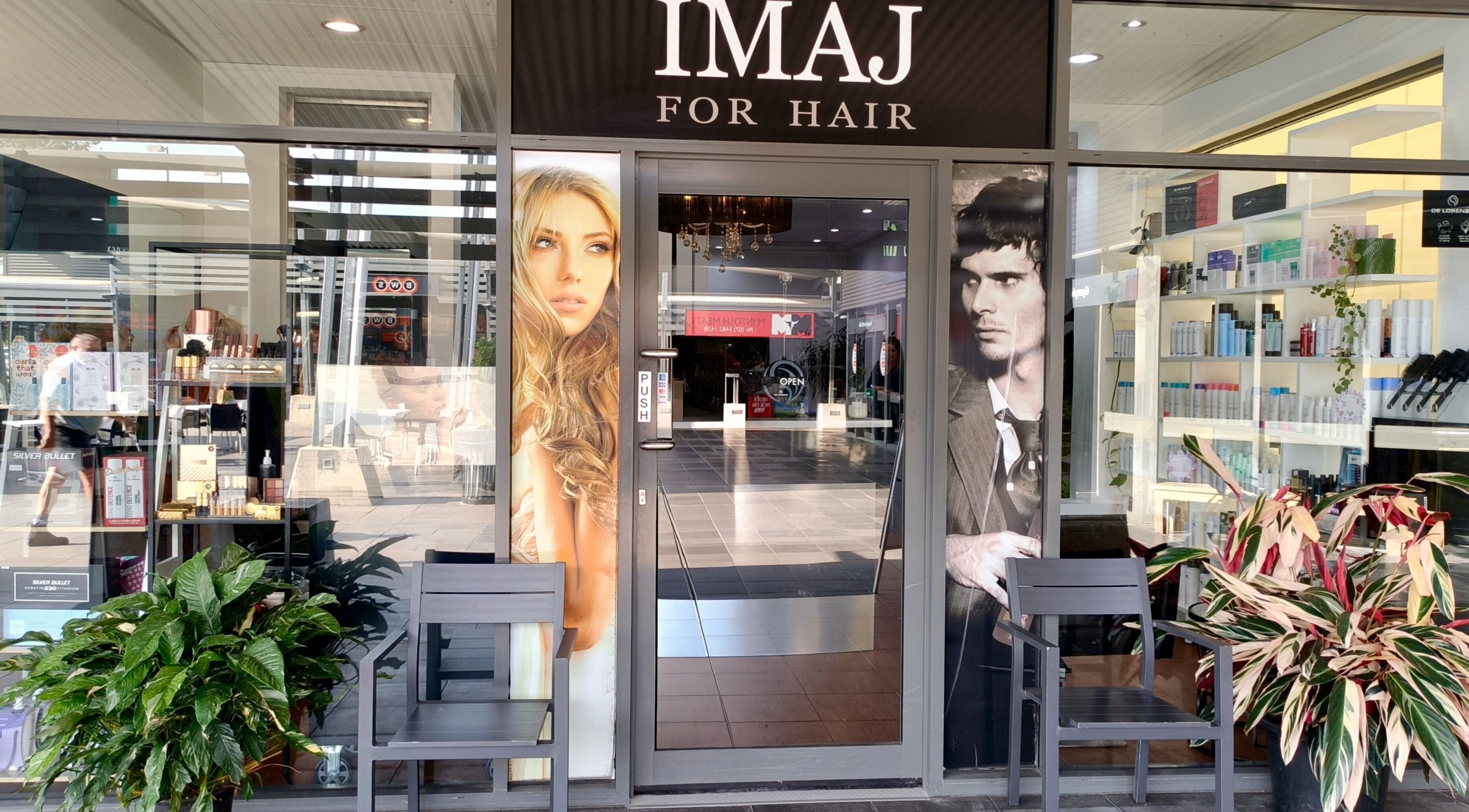 Front view of Imaj For Hair salon entrance in Gympie QLD, Queensland, AU showcasing stylish decor.