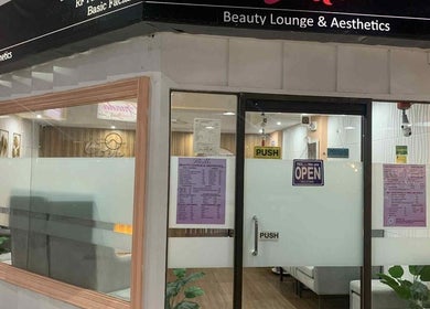 Chic entrance of Bello Beauty Lounge & Aesthetics in Iloilo City, Western Visayas, PH, showing modern decor.