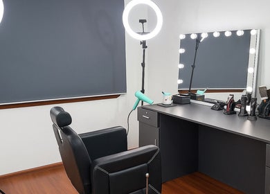 Modern styling station at Mohit hairdresser, Gosnells, Western Australia, AU with mirrors and salon equipment.