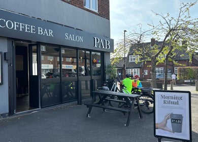 PAB venue exterior featuring coffee bar and salon in Newcastle upon Tyne, England, GB.