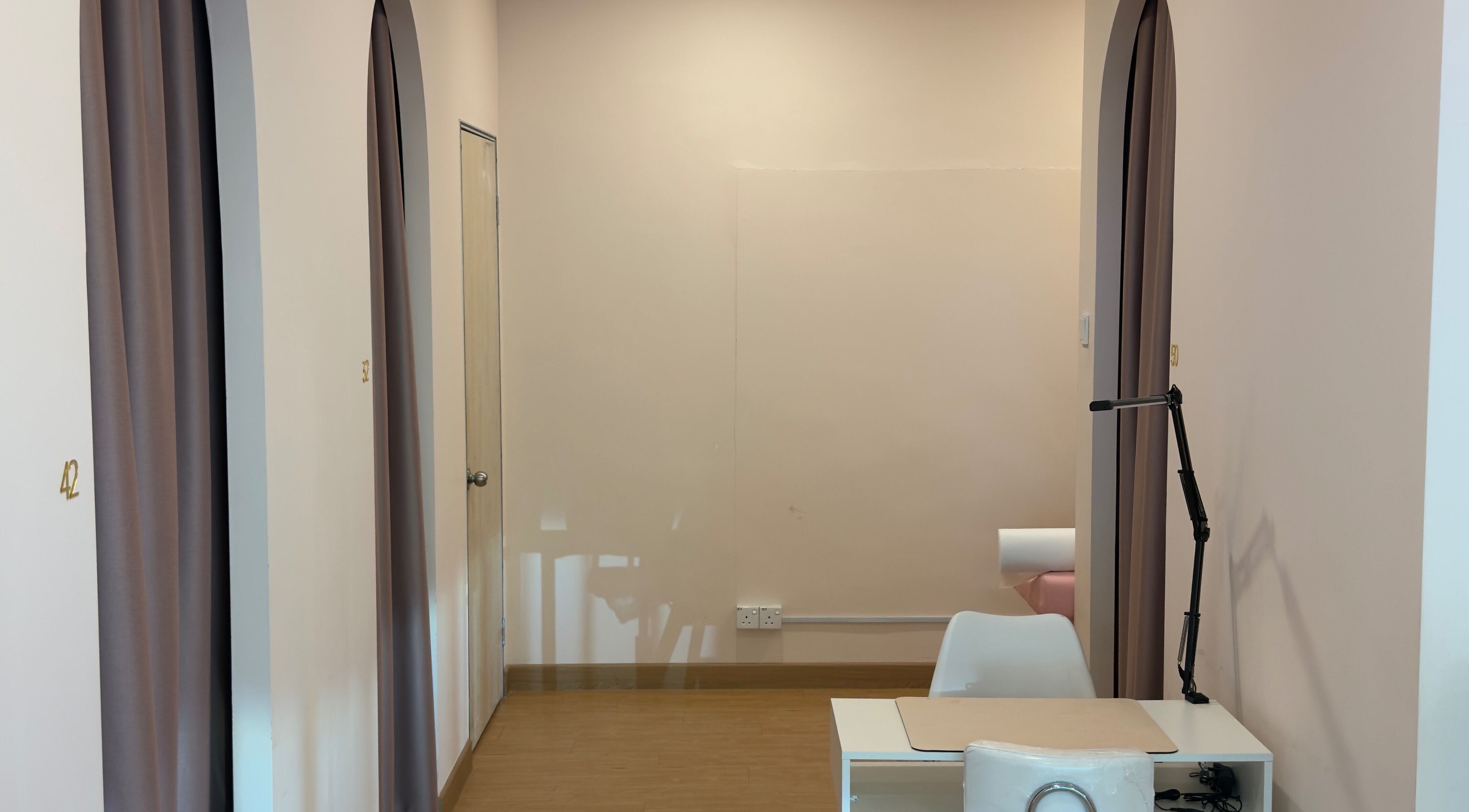 Peaceful waxing room at WAXING BY GIRL ENTERPRISE in Petaling Jaya, Selangor, MY showcasing a modern tranquil setup.