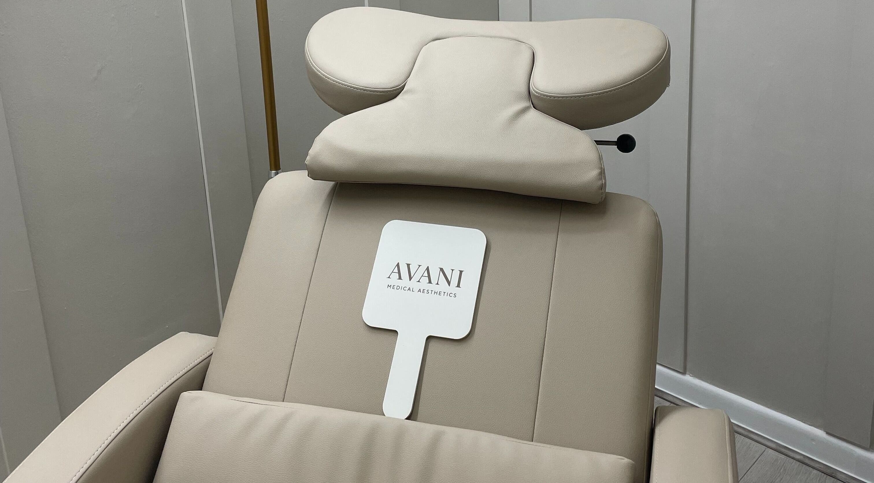 Luxurious treatment chair at Avani Medical Aesthetics, Poole, England, GB, showcasing comfort and elegance.