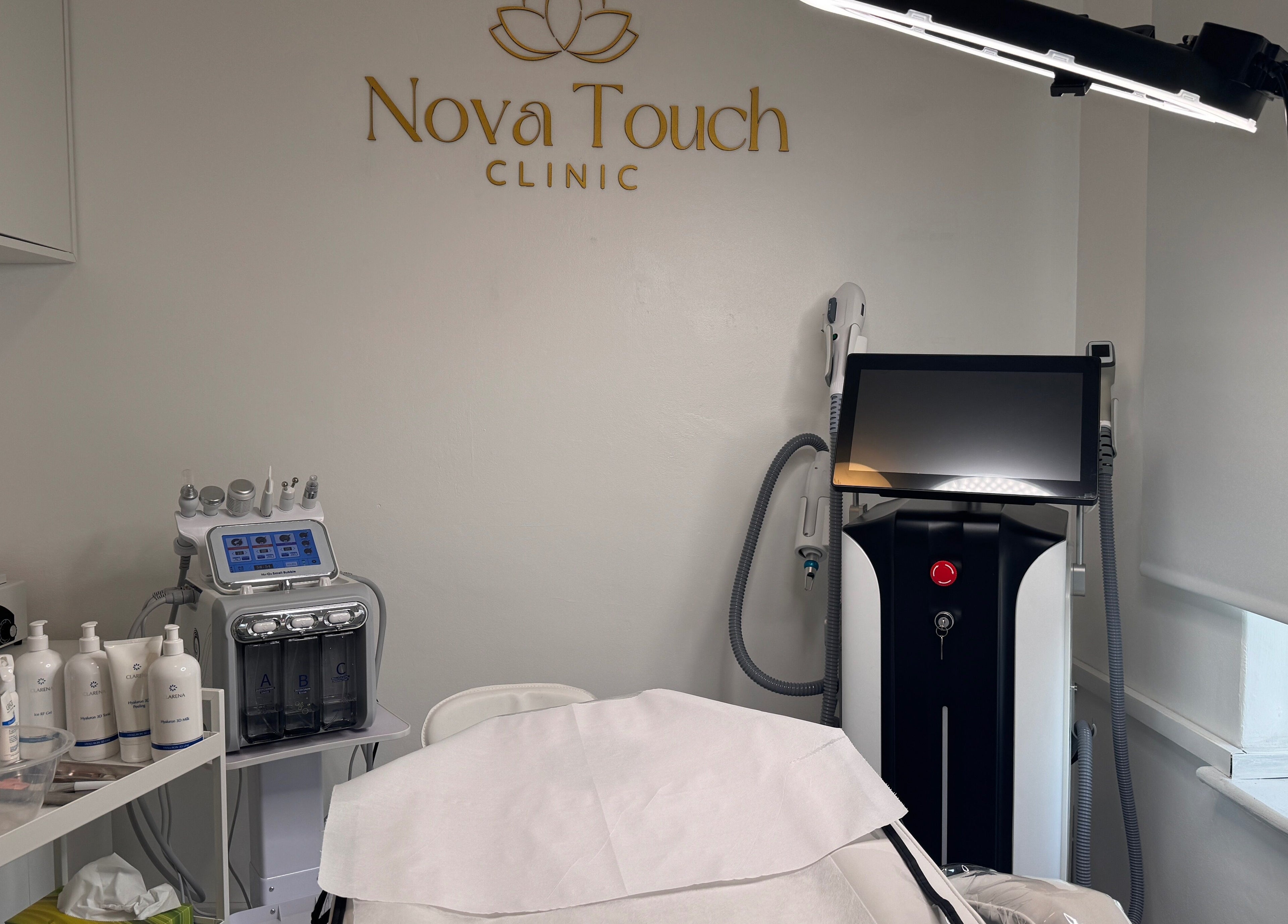 Nova Touch Clinic treatment room in Edgware, England, GB featuring advanced beauty equipment.