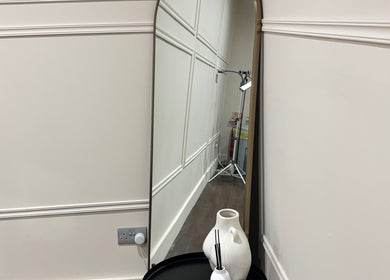 Stylish mirror and vase at hattieXhair, Worcester, England, GB.