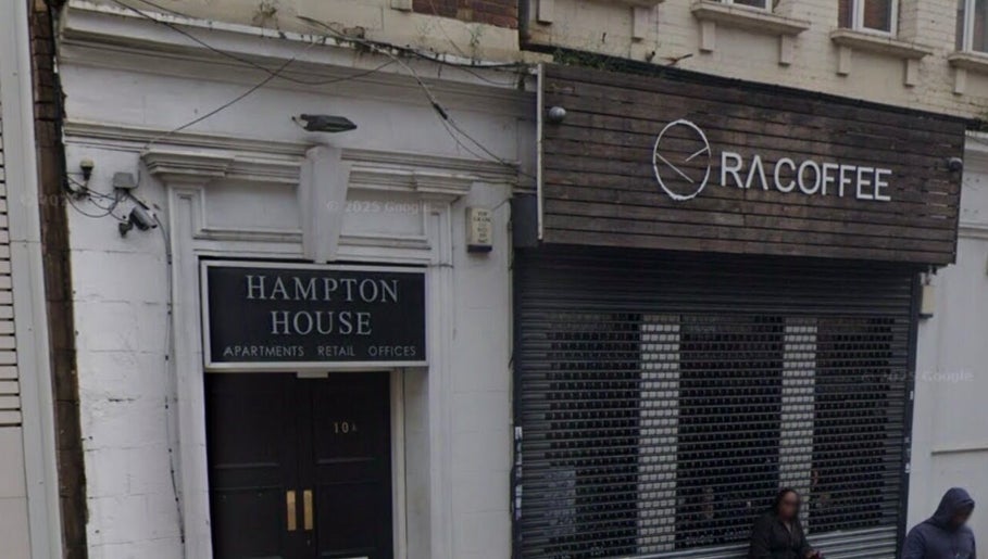 Street view of Kluxr Aesthetics near Hampton House, Birmingham, England, GB.