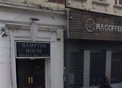 Street view of Kluxr Aesthetics near Hampton House, Birmingham, England, GB.