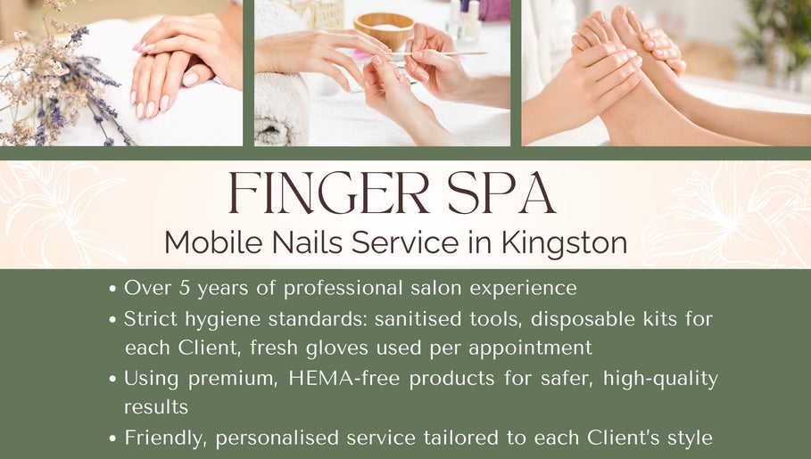 Pampering hands and feet at Finger Spa Mobile Nail Service, Kingston Upon Thames, England, GB.