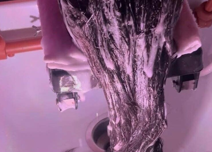 Hair treatment with foam at Solace Head Spa in Llandudno, Wales, GB