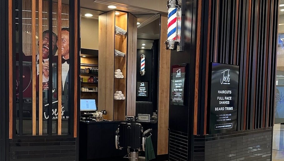 Interior of JOELS Barber Shop | Brisbane City, with modern decor at Brisbane City, Queensland, AU.