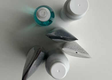 Assorted beauty products at HAUS OF BLONDE, Poway, California, US.