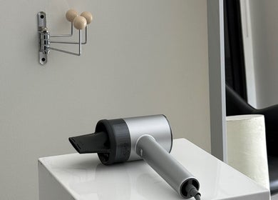 Modern hair dryer setup at HAUS OF BLONDE, Poway, California, US beauty salon.