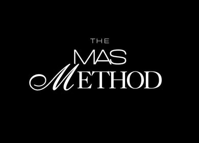 The Mas Method logo in sleek white text on black, Cape Town, Western Cape, ZA.