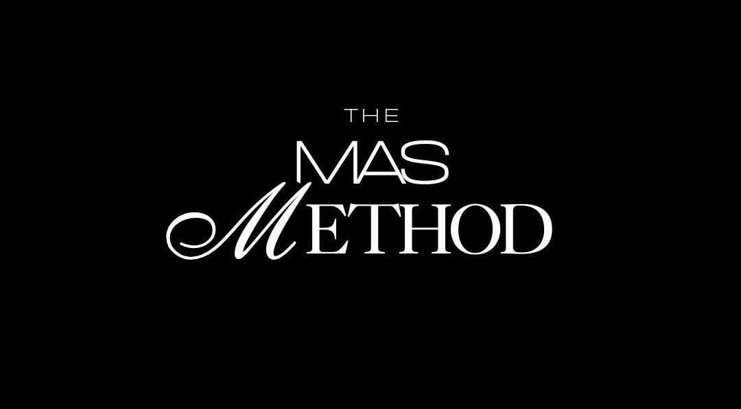 The Mas Method logo in sleek white text on black, Cape Town, Western Cape, ZA.