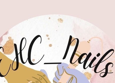 Stylized EHC_Nails logo showcasing artistry and elegance. Located in Leicester, England, GB.