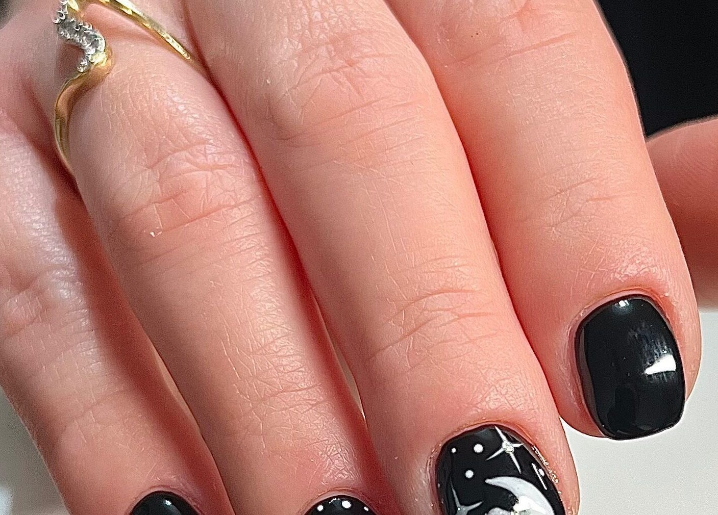 Elegant cosmic-themed nails at Simply Nails by Jess in Margate, England, GB.